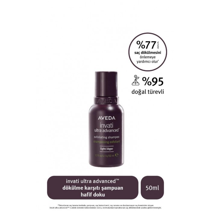 AVEDA İnvati Ultra Advanced™ Light Saç Dökülmesine Karşı Şampuan - Hafif Doku Seyahat Boy 50 ML AVEDA İnvati Ultra Advanced™ Light Saç Dökülmesine Karşı Şampuan - Hafif Doku Seyahat Boy 50 ML