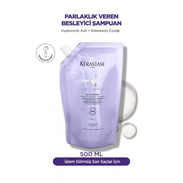 Kerastase Blond Absolu Bain Lumiere Işlem Görmüş Sarı Saçlar Için Parlaklık Veren Şampuan 500 ML